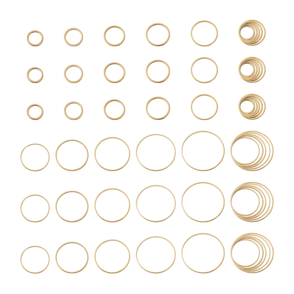 

Pandahall 52Pcs 10 Style Brass Linking Rings Round Ring Link Charms For DIY Necklace Bracelet Earring Jewelry Making Gift