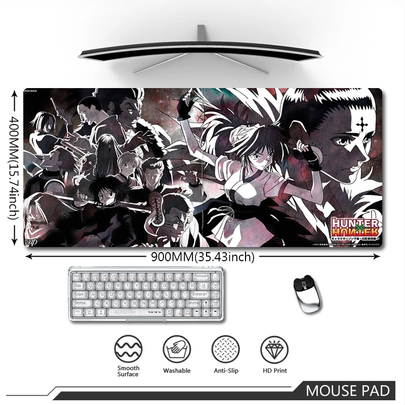 

Hunter X Hunter Mouse Pad Anime Mousepad XXL Keyboard Pads Large Manga Laptop Pads Natural Rubber Desk Mats Office Mousepads