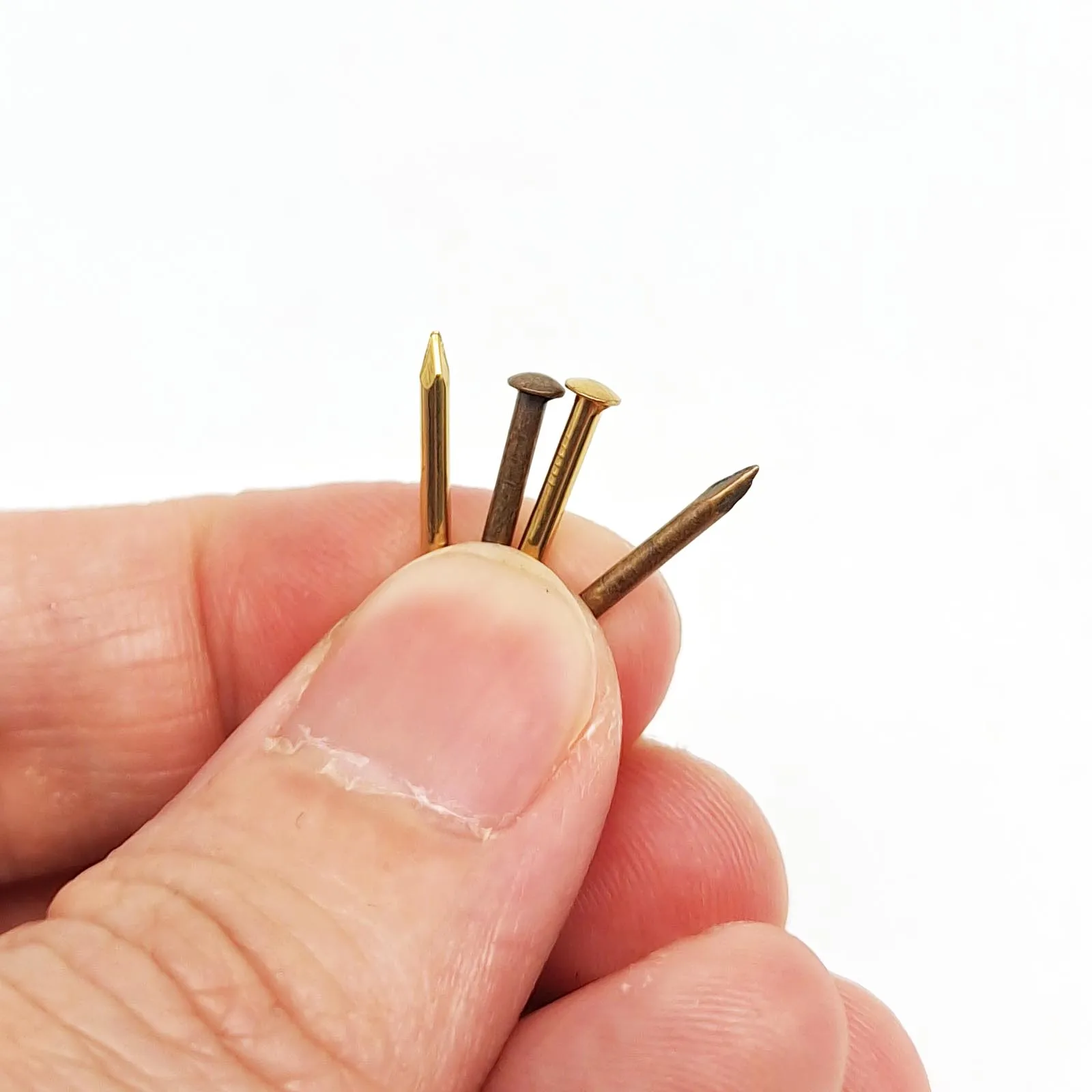 Woodworking Nails 400pc Small Mini Brass Copper Nail Tack for Wooden Jewelry Box Wine Case Dollhouse Hinge DIY Golden Antique Bronze Dia 1.2/1.5mm