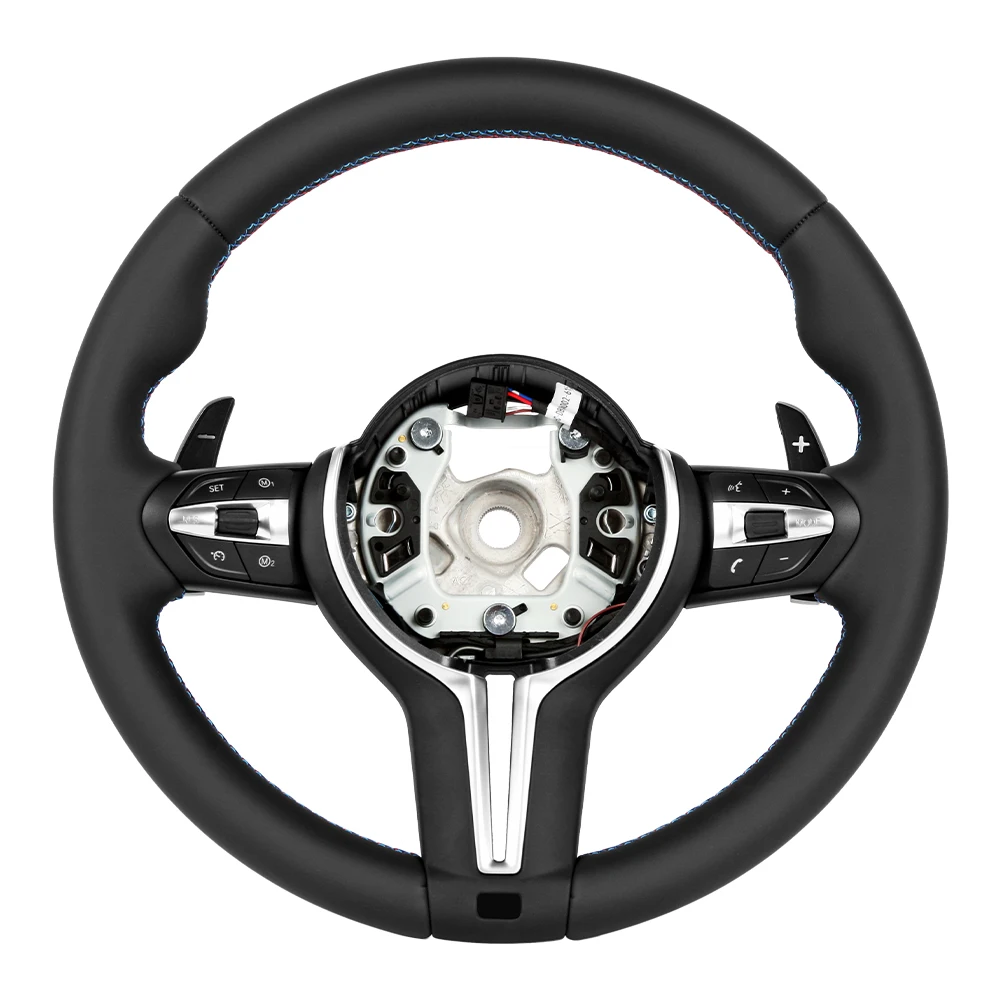 Lederlenkrad für BMW M-Serie M3 F20 F22 F23 F30 F33 F34 X1 F48 X5 F15 F25 F80 mit Schaltwippen – Autozubehör-Set – Detail 7