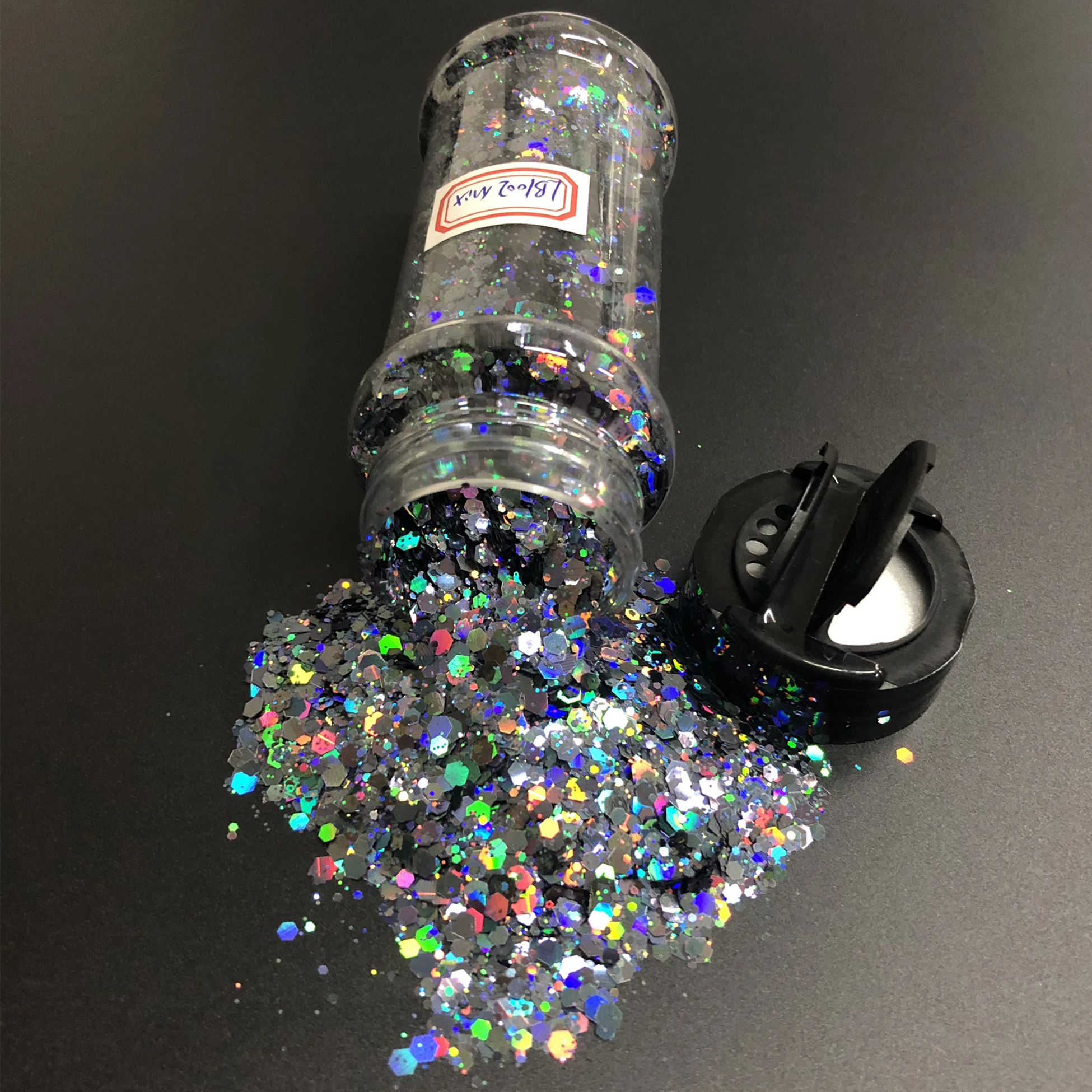 Shaker Packing 24 colors Holographic Chunky Tumbler Craft Nail Glitter Bulk 2oz (57g)