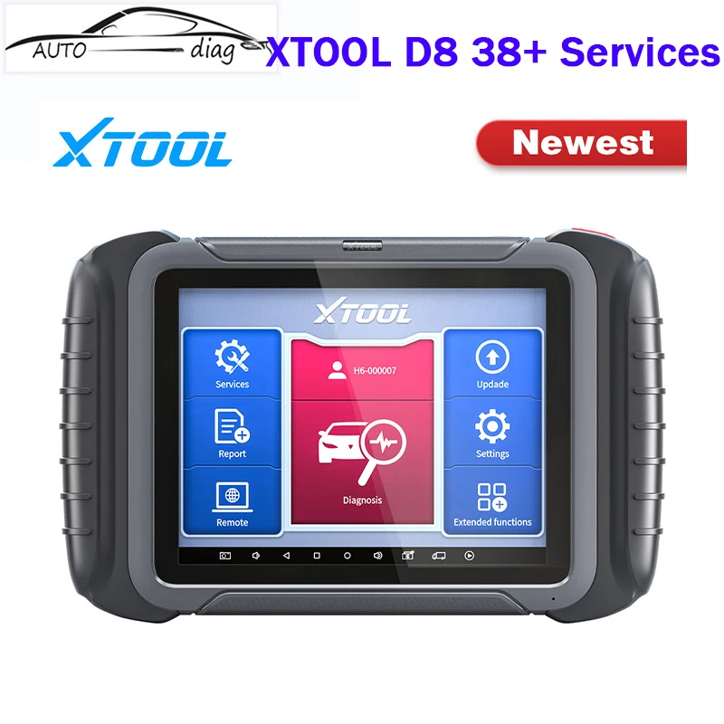 

Автомобильные диагностические инструменты XTOOL D8 с кодированием ЭБУ, двунаправленными элементами управления, 38 + услуг, программирование ключей, кровотечение абс