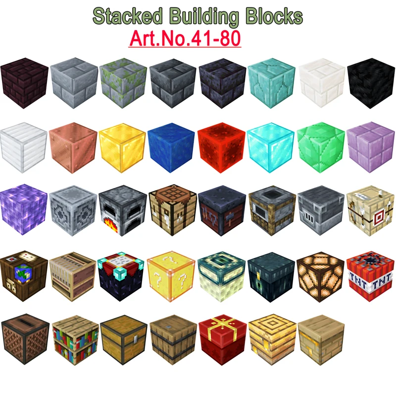 

My World Stacked Building Block TNT Lucky Number 41 to 80 Creative DIY Toys Hobby For Children Best Friends Birthday Gift Bricks
