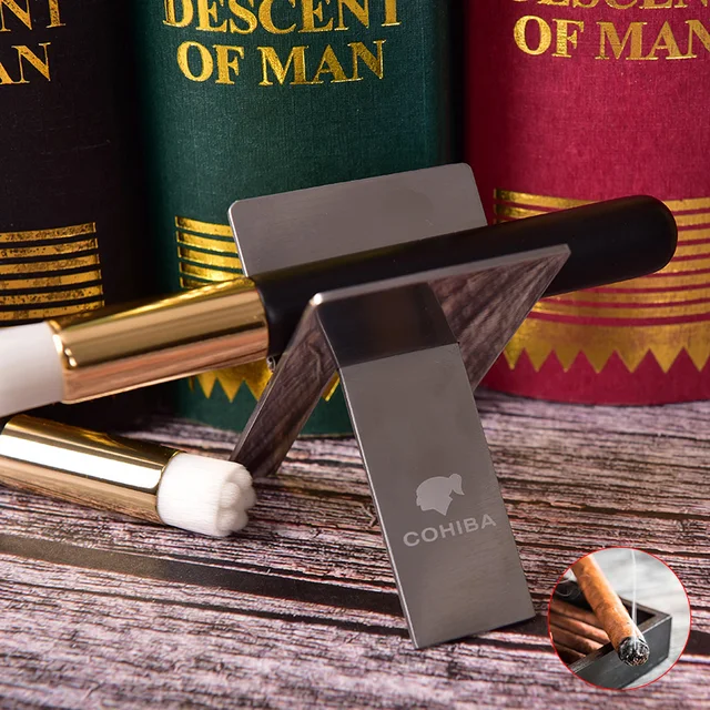Stainless Steel Cigar Ashtray Holder Steel Practical Gadgets Silver Foldable Rack Cigar Stand Tray Smoking Utensil Accessories - Image 3