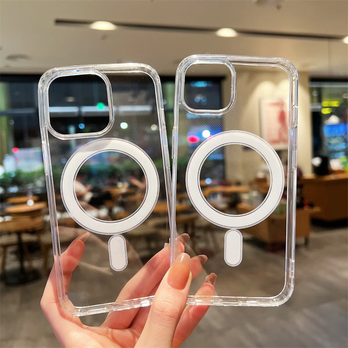 รูปสินค้า เคสแม่เหล็กซิลิโคนนิ่มใส ป้องกันแรงกระแทก iPhone