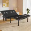 AMADA HOMEFURNISHING Adjustable Bed Frame with Massage Queen Bed Base with 4 USB Ports Under-Bed Night Light Head Foot Incline 1