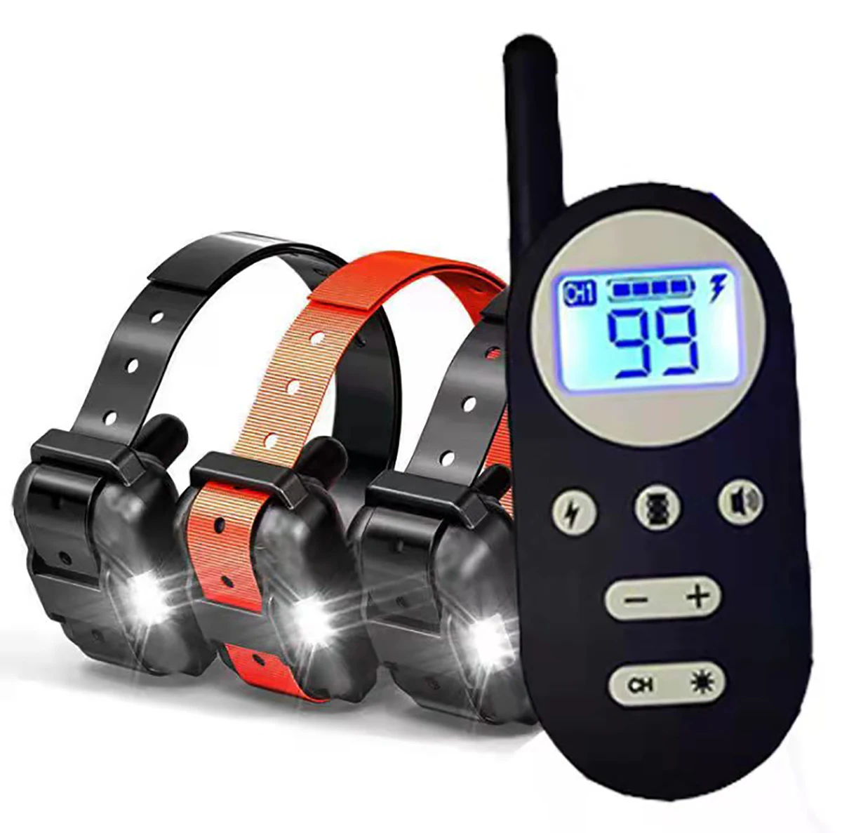

Wireless Electric Dog Training Collar Waterproof Rechargeable Remote Control Bark-Stop Shock Vibration Beep with Remote