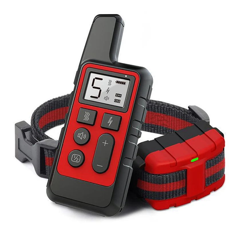 

1 PCS Electric Dog Training Collars Easy To Use For Small Big Dog Trainings Collars Remote Control 500 Yards Pet Products (Red)