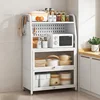 Modern Metal Kitchen Cabinets Household Multi-functional Storage Rack Multi-layer Floor Microwave Oven Cabinet with Door c 4