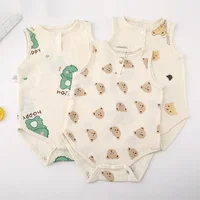 Summer Baby Home Suit Bodysuit Cute Cartoon Bear Rabbit Boys Girls Children Climbing Pajamas Thin Newborn Kids Sleeping Clothes 1
