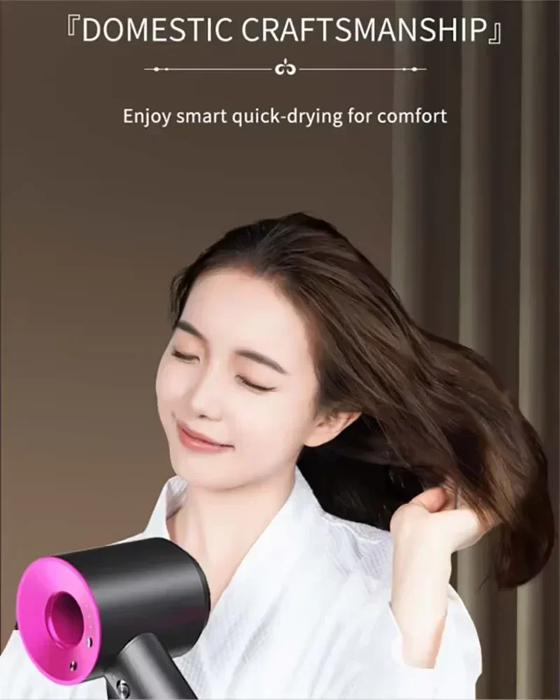 Professional Leafless Hair Dryer High-Speed Negative Ion 110,000 Rpm 62M/S Wind 1600W Quick Drying