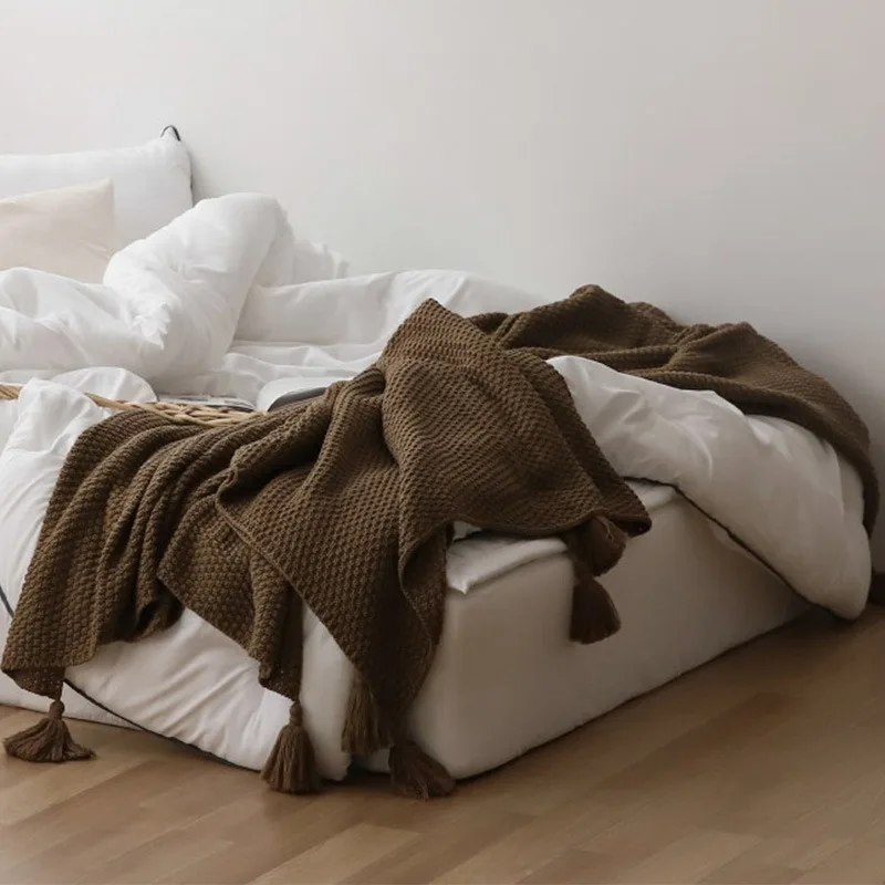 

Nordic Sofa Blanket 180*130cm Wool Knitted Blanket Super Warm Cozy Throw Blankets For Office Siesta Bedspread Bedding