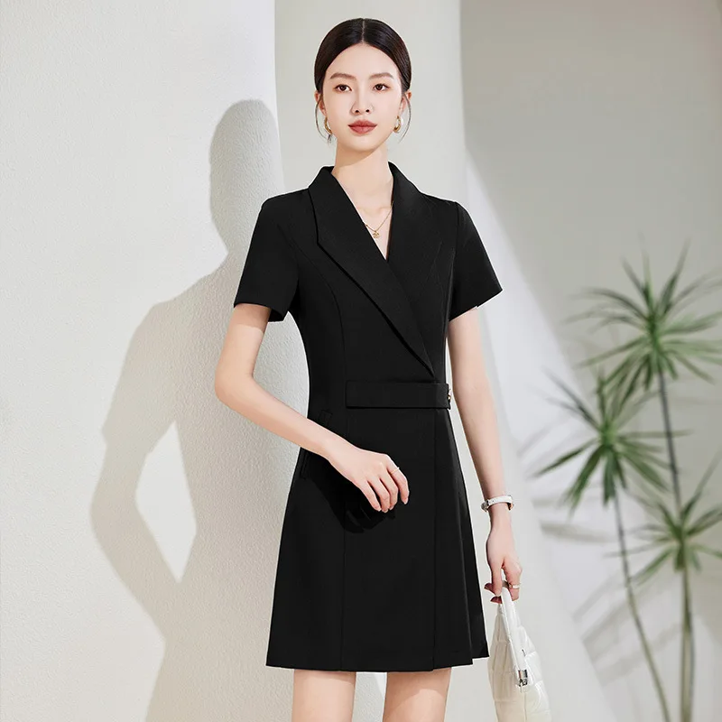 

Elegant Dresses Summer Short Sleeve OL Styles for Women Business Work Wear Career Interview Dress Professional Female Vestidos