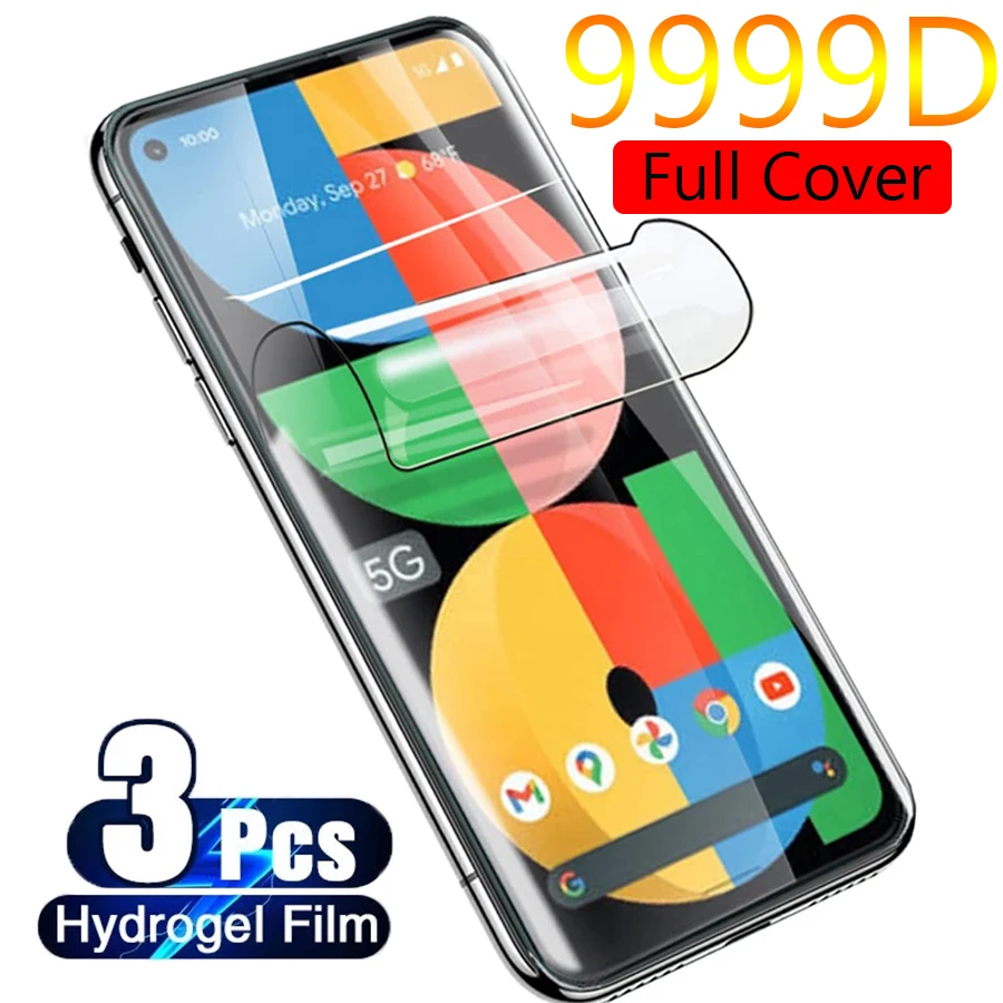 Pellicola Idrogel 3 Pezzi Per Google Pixel 6 7 8 Pro 6A Tpu Screen Protector 3D Pellicola Posteriore Curva Pixel 5 3A 3 2 Xl 4A 4G Accessori
