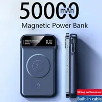 50000mAh Power Bank Wireless Fast Charging Magsafe Battery Magnetic Digital Display Power Bank For Iphone Xiaomi Samsun Huawei 1