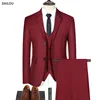 Men Suits Blazers 3 Pieces Wedding 2 Sets Business Elegant Luxury Vest Pants Full Coats 2023 Formal Jackets Korean 1