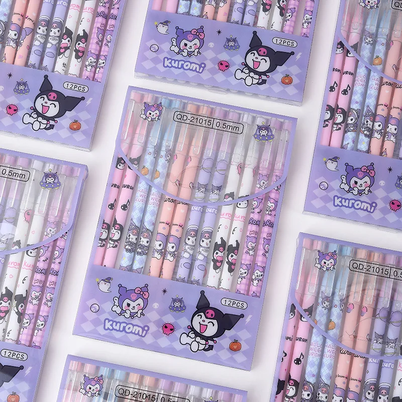 thumbnail image 1 of Bolígrafo borrable Sanrio, papelería Neutral Kuromi, tinta azul, escritura, firma, bolígrafo Neutral, suministros de Anime, regalos, papelería negra d, 1 of 4