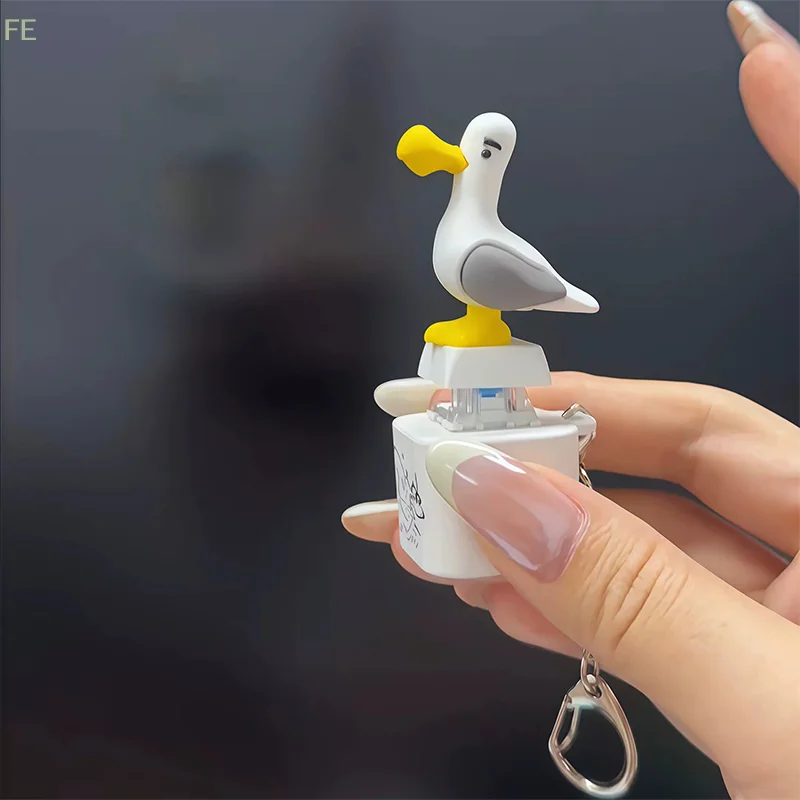 갈매기 광산 키체인, USB 클릭키보드 피젯 버튼, LED 사운드 키체인