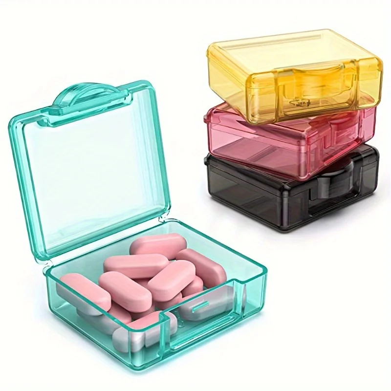 4pcs/set Mini Transparent Plastic Storage Box, Convenient To Carry Pill Storage Box, Compact and Convenient for Travel