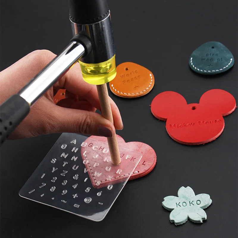 3 Piece Set Craft Leather Stamping Board Letter Number Engraved Emboss Pattern Hand-knocked Stamper Mold DIY Leathercarft Tool