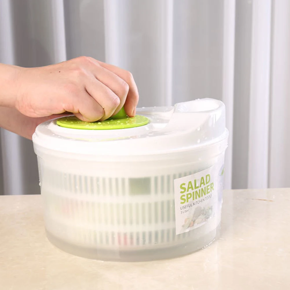 5L Vegetable Washer With Lid Reusable Greens Washing Strainer Vegetables Salad Tool