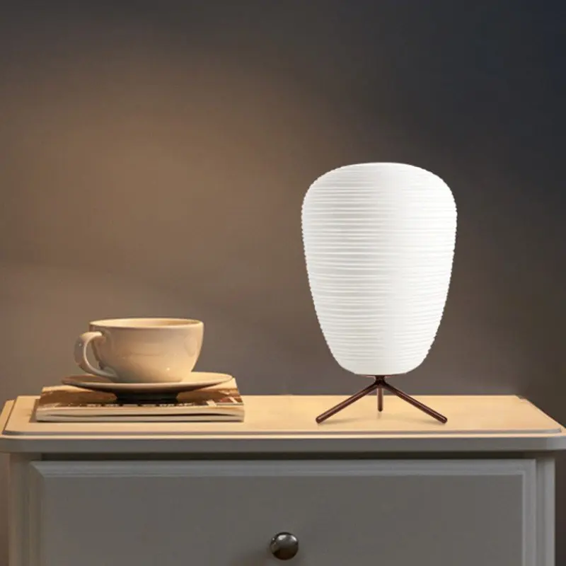 

Nordic Ball Glass Table Lamp Pleated Glass Shades Eye Protection Living Room Decor Designer Simple Light Led for Bedroom Beside