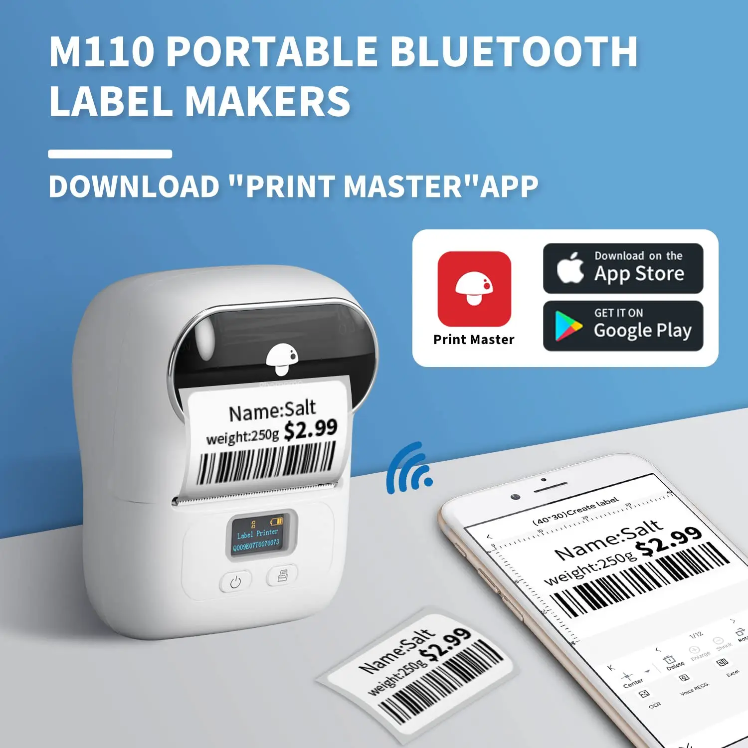 Phomemo M110 Thermal Printer Portable Label Printer - China Label Printer,  Portable Label Printer