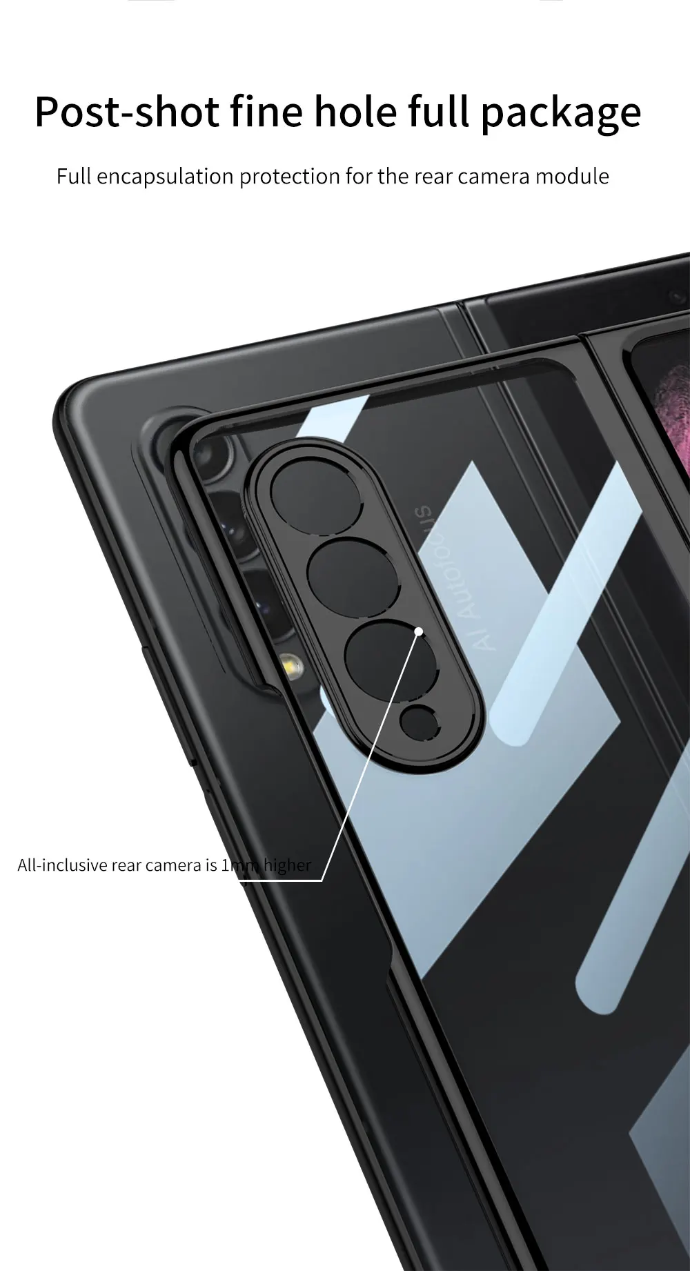 Luxury Plating Screen Glass Case For Samsung Galaxy Z Fold 3 Camera Protection H