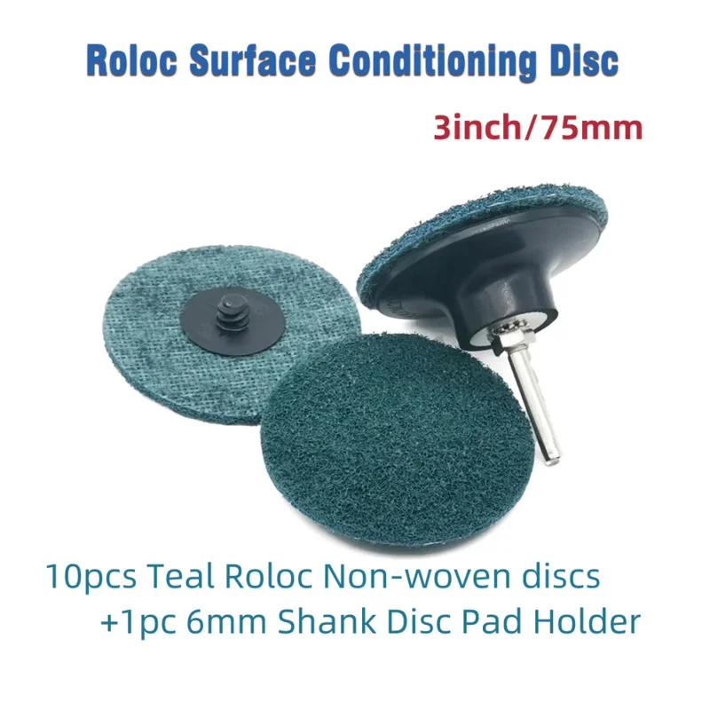 10pcs 3inch/75mm Supper Fine/Fine/Medium/Coarse cutting abrasive discs Quick Change Discs Surface Conditioning Discs