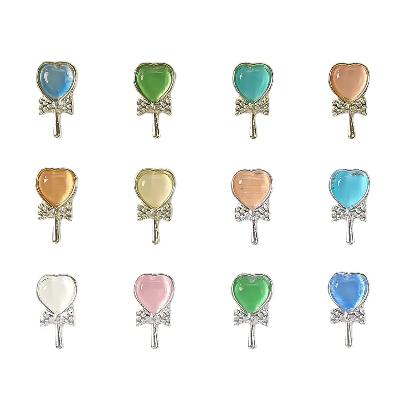 

Nail Art Jewelry Love Stave Macaron Aurora Magic Glass Alloy Rhinestone DIY Nail Art Decoration Accessories 20 Pcs/bag