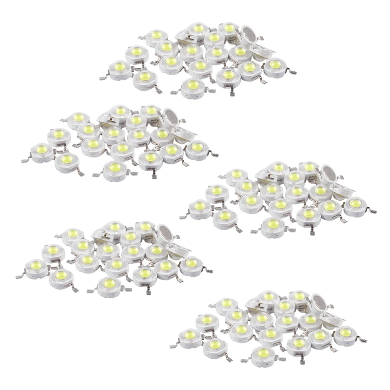 

100 Pcs High Power 2 Pin 3W White LED Bead Emitters 170-190Lm 6000K