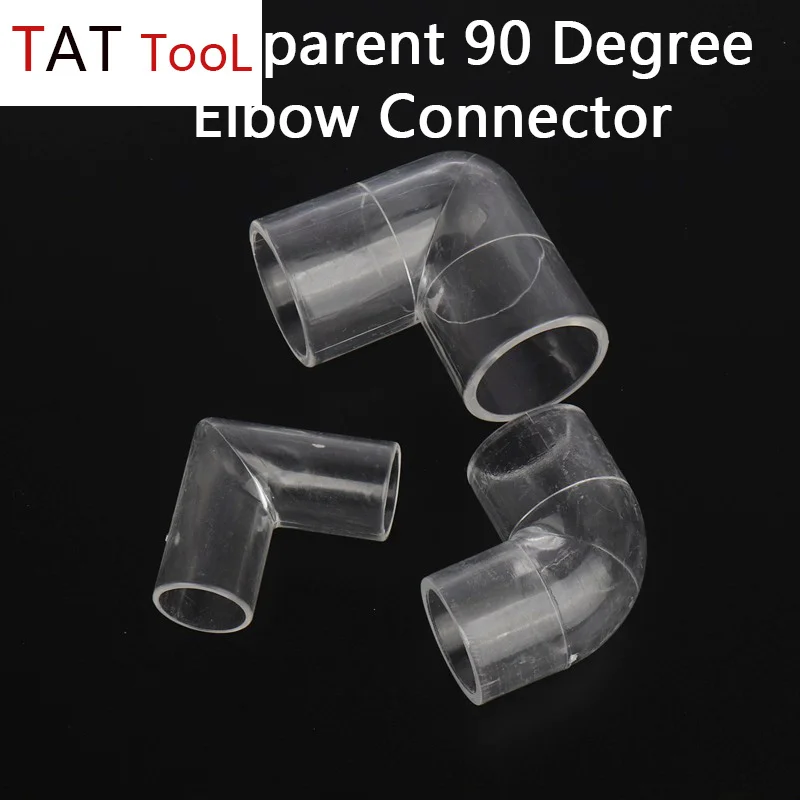

16mm 20mm 25mm Transparent Acrylic 90 Degree Elbow Connector Water Pipe Connector Aquarium Fish Tank Accessories 1 Pcs