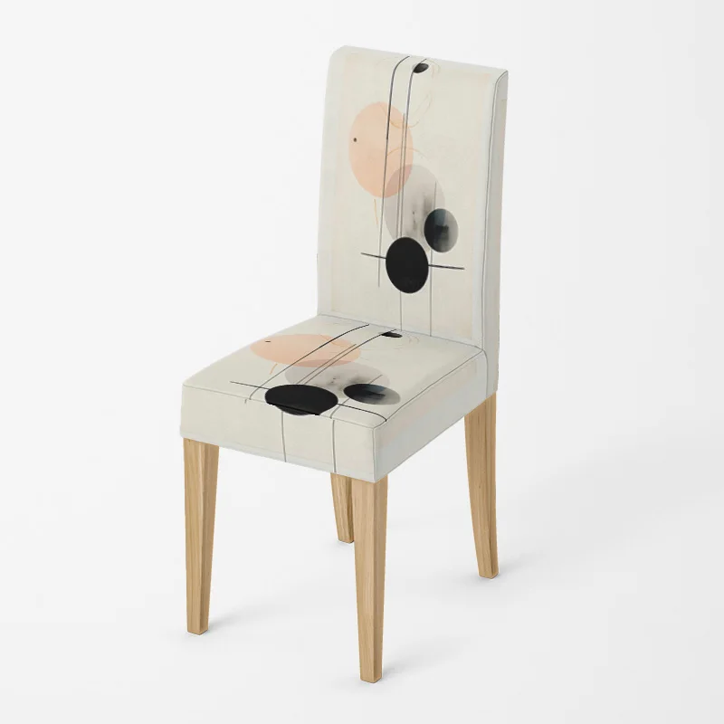 Abstract Geometric Botanical Illustration Chair Cover Morandi Color ins Style Living Room Non-Slip Chair Cover 3