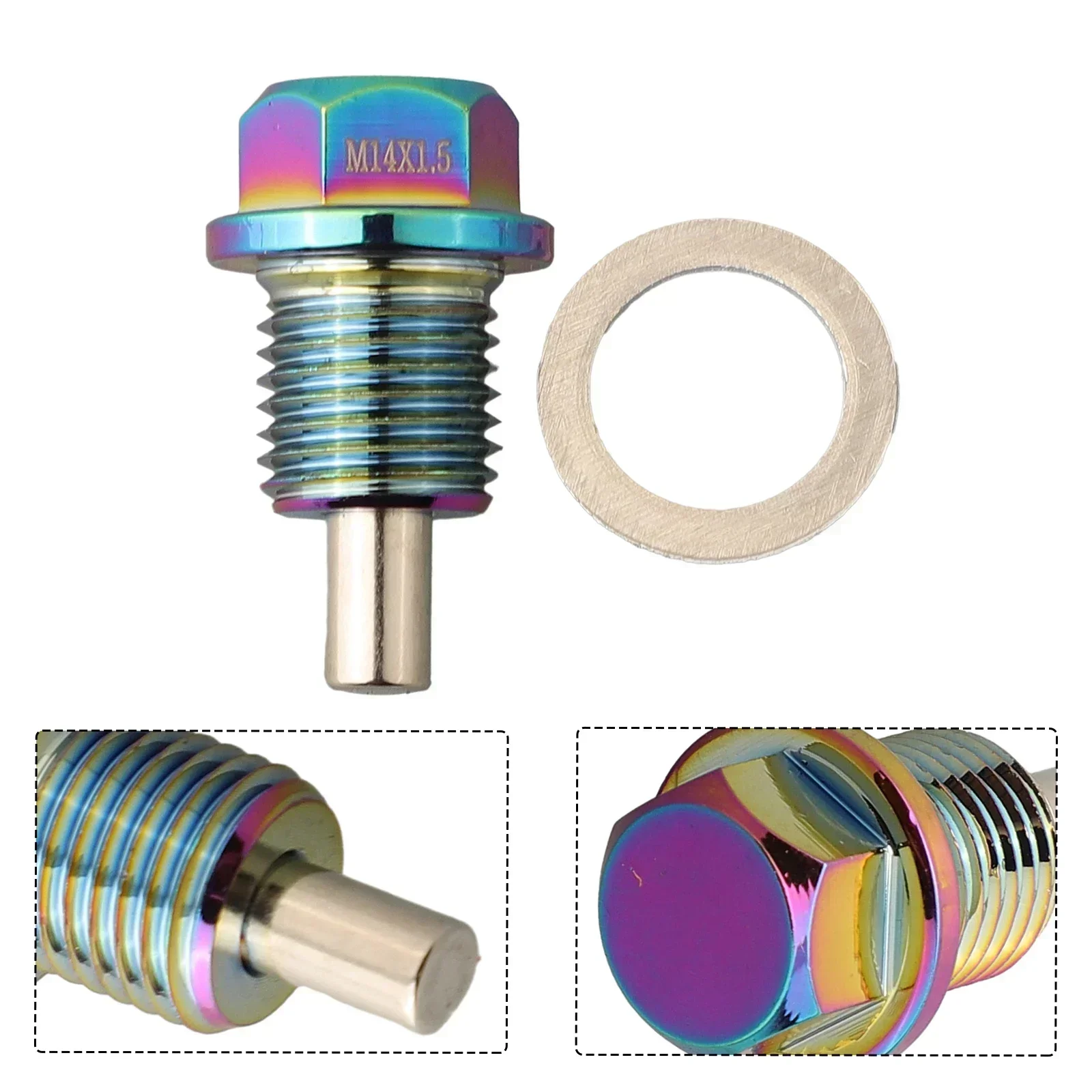M14*1.5 Magnetic Oil Drain Plug Oil Drain Sump Nut Titanium Alloy Magnetic Gearbox Sump Plug Nut For Suzuki Honda Mits