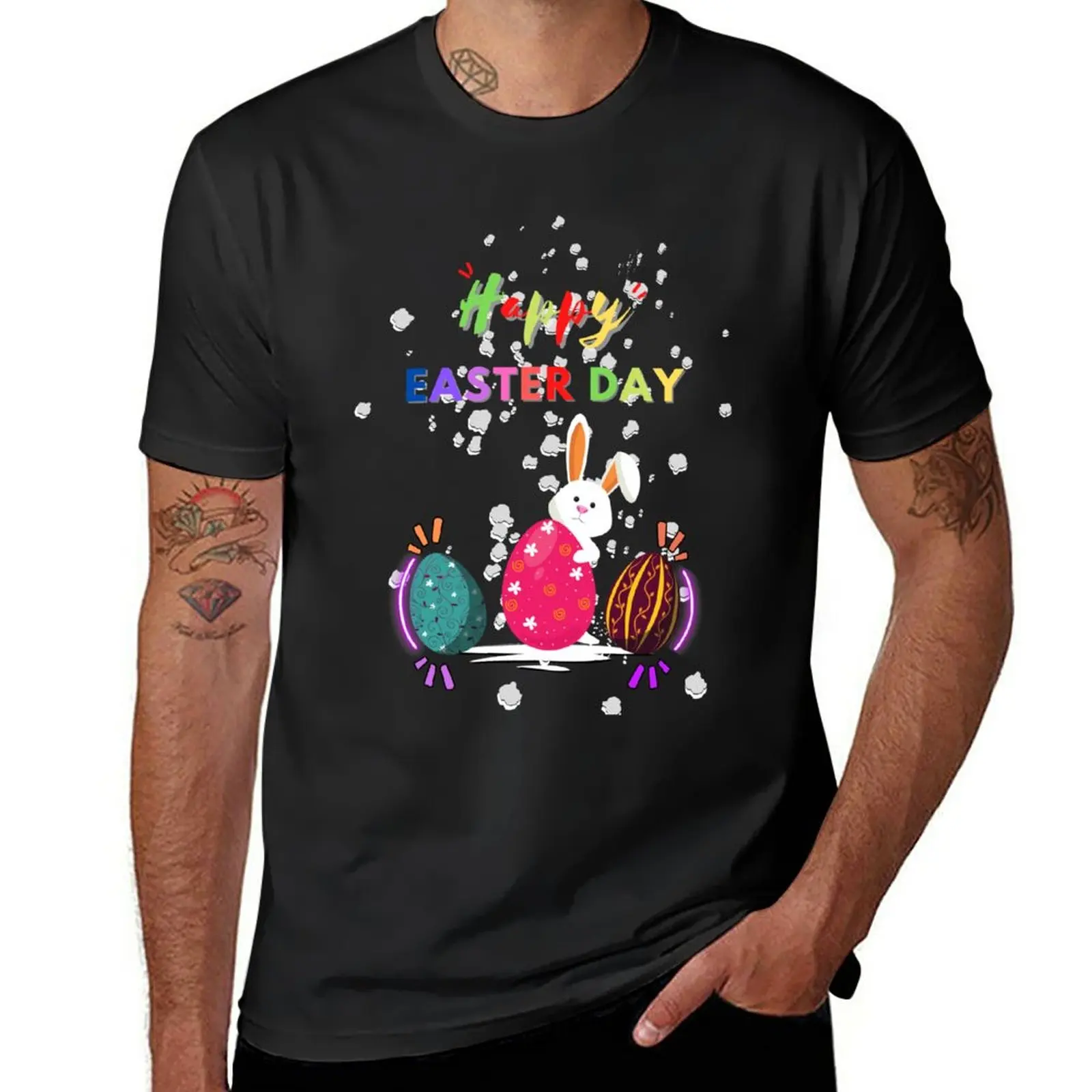 

New Happy Easter Day Colorful Egg T Shirt T-Shirt graphic t shirt custom t shirts designer t shirt men