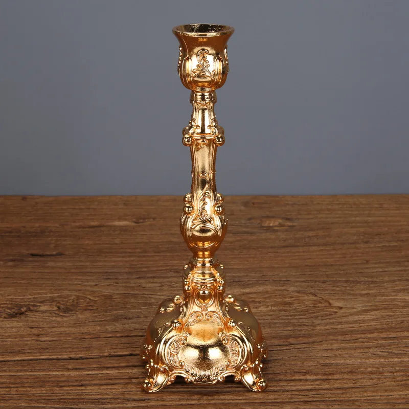 European Golden Sliver Candlestick 17cm High Wedding Party Ornament Home Decor