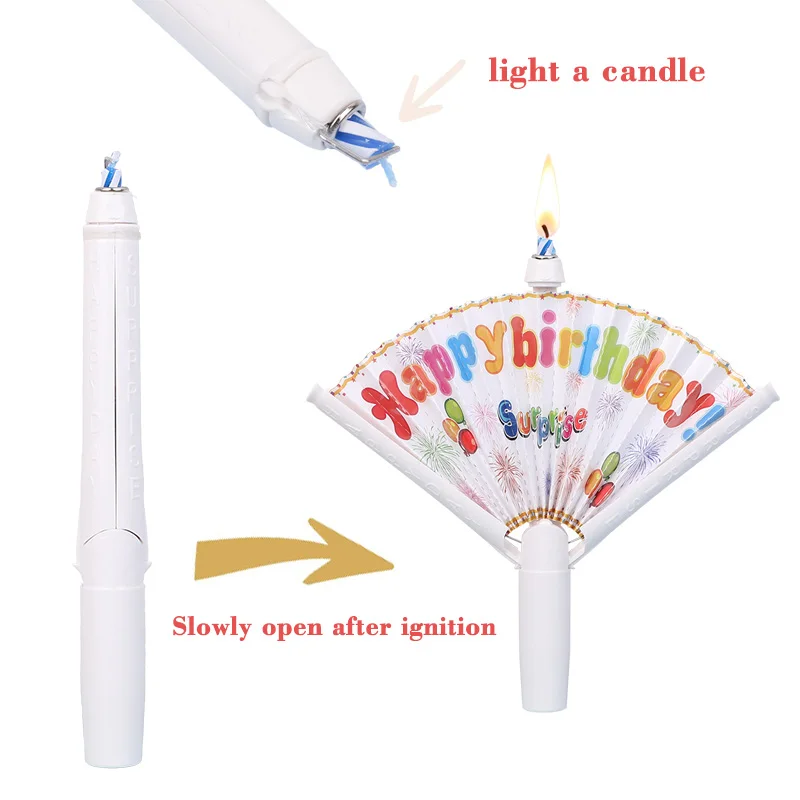 1/2/3pcs Surprise Fan Birthday Candle Kids Happy Birthday Party DIY Decoration Cake Topper Candles Supplies Boy Girl Favors Gift