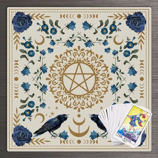 Oltárruha Alter Szövet Nap Hold Virág Tarot Elterjedt Olvasás Mat Witchy Cottagecore Dekoráció Boszorkány Ajándékok - Image 2