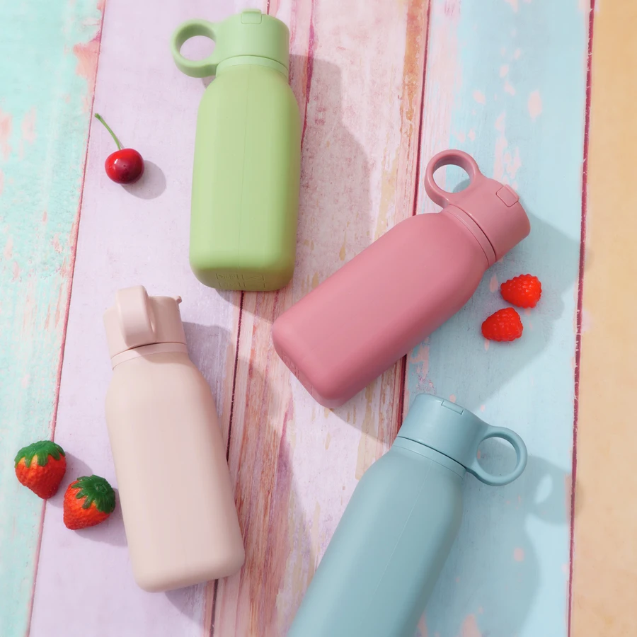 1PCS Baby Silicone Sports Cup Pure Color Baby Tableware Portable Baby Water Bottles Flip Lid Cup For Kids Leakproof Sippy Cup 3