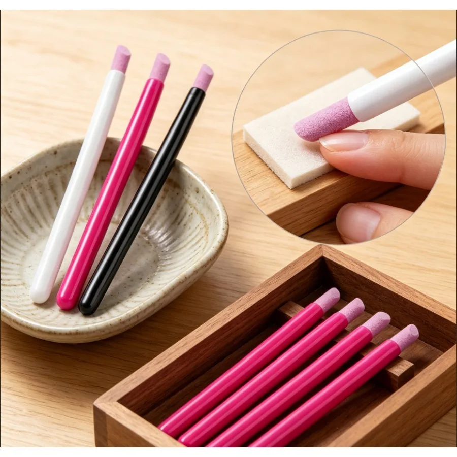 1/2/5pcs 석영석 연삭 펜 각질 제거제 휴대용 네일 폴리싱 스틱 각질 제거 도구는 손을 아프게 하지 않습니다