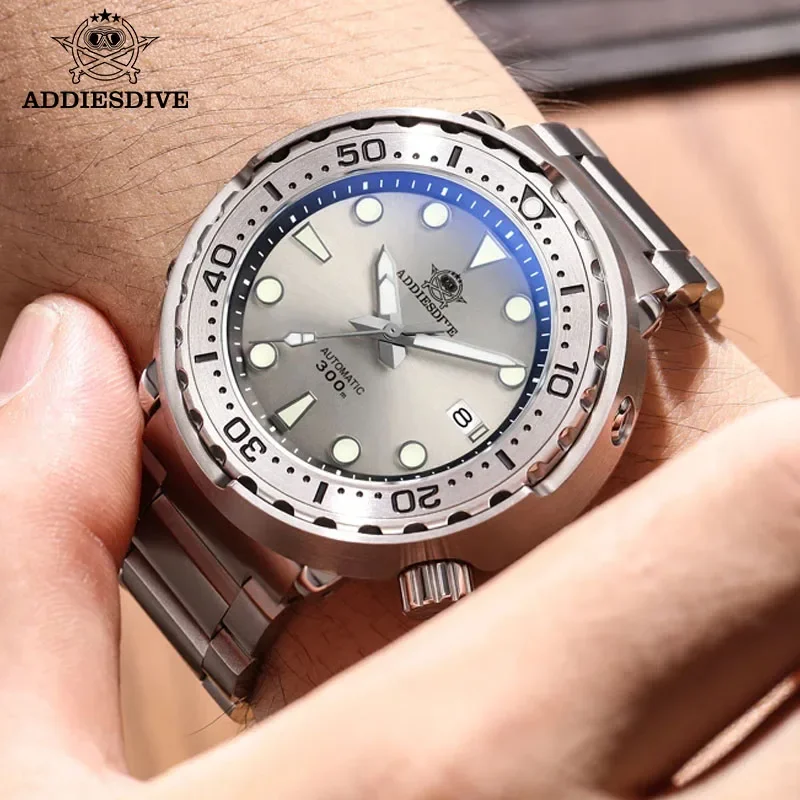 ADDIESDIVE Tuna Automatic Mechanical Man Watch Stainless Steel NH35 Sapphire Luminous 300M Waterproof Dive Watches Reloj Hombre
