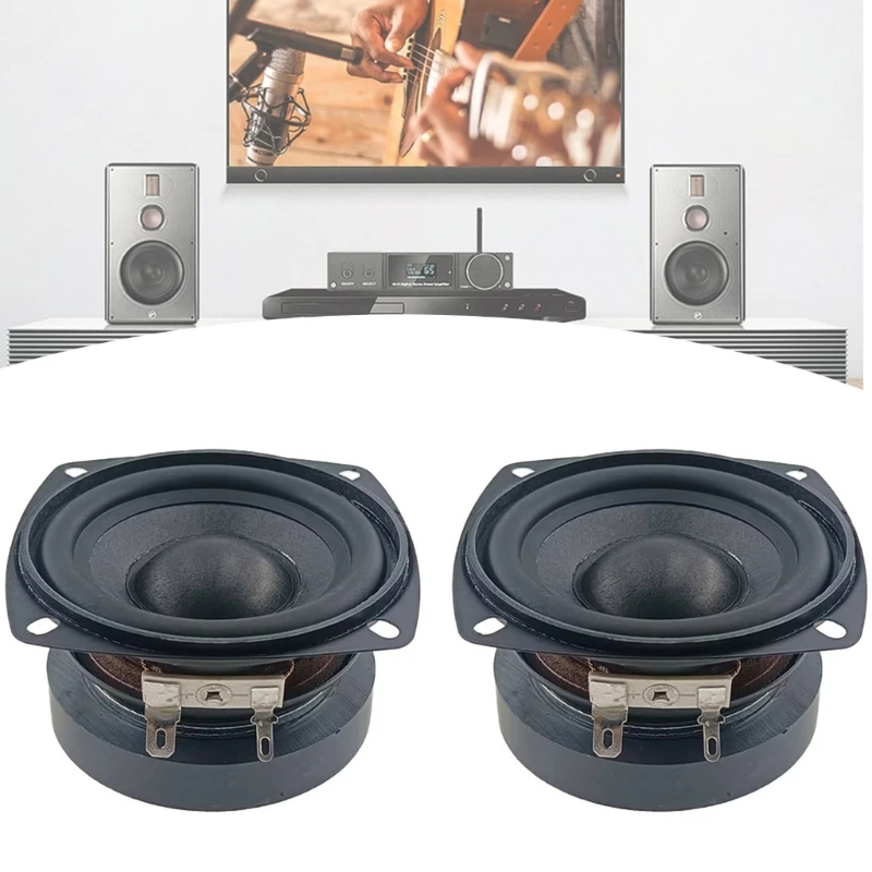 

2Pcs Low Frequency Speakers 3Inch 4Ohm 15W Waterproof Full Requency Bass Speaker Tweeters