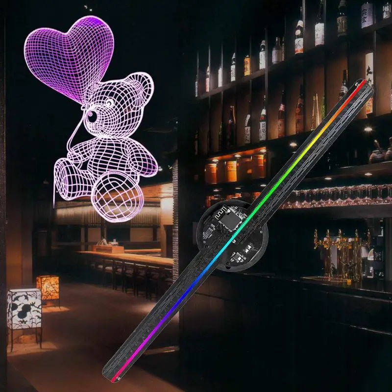 3D Hologram Fan WiFi 3D Holographic Projector Advertising Display Light HD Holographic Projector for Stores Bars Party Xmas