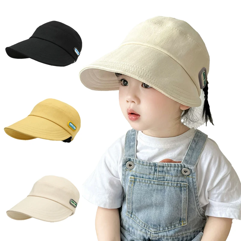 

Summer Big Brim Baby Hat for Girls Boys Breathable Cotton Kids Baseball Cap Children Sun Hats Beach Protection Accessories 2-8Y