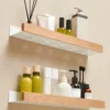 Beech wood bathroom storage rack wall mounted light luxury living room non perforated bathroom storage rack  bathroom shelf 1