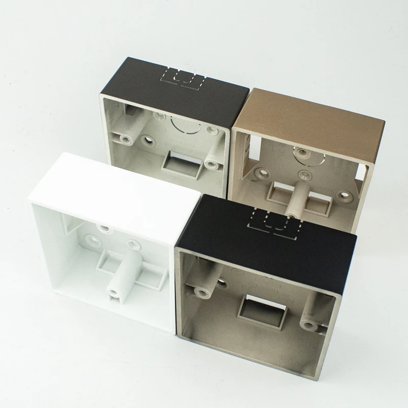86 Type Square Installation Box Wall External Mounting Switch Box Surface Mounted Plastic Electric Socket Junction Case 1set