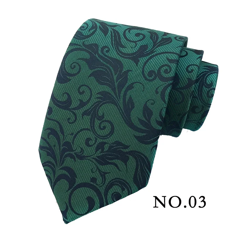 Mode 8CM Herren Krawatte Polka Dot Streifen Paisley Krawatten Für Mann Jacquard Woven Ascot Grüne Farbe Business Party zubehör – Detail 5
