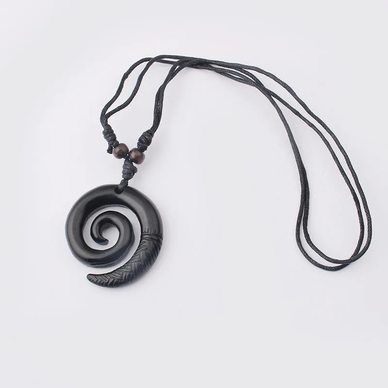 12pcs Tribal Swirl Resin Pendants Necklace Totem Amulet Charms Necklaces Neutral Fashion Jewelry Choker Wholesale