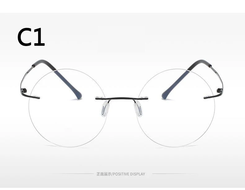 BOYSEEN Rahmenlose runde ultraleichte Lesebrille aus Titan, Anti-Blaulicht, komfortable Business-Hyperopiebrille – Detail 6