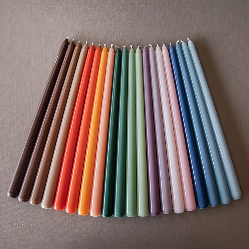 4pcs/set European Candy Colored Taper Candles Morandi Colored Long Rod Candle Gradient Candle Wedding Candles 30.5cm